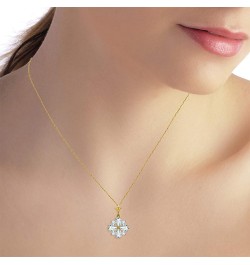 2.43 Carat 14k Solid Gold Necklace with Natural Aquamarine Pendant 14.0 Inches $190.52 Necklaces