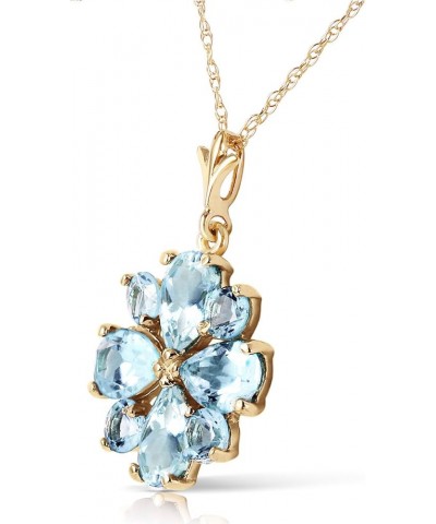 2.43 Carat 14k Solid Gold Necklace with Natural Aquamarine Pendant 14.0 Inches $190.52 Necklaces