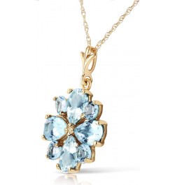 2.43 Carat 14k Solid Gold Necklace with Natural Aquamarine Pendant 14.0 Inches $190.52 Necklaces