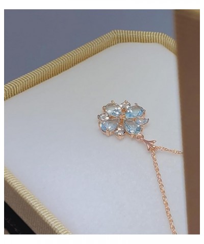 2.43 Carat 14k Solid Gold Necklace with Natural Aquamarine Pendant 14.0 Inches $190.52 Necklaces