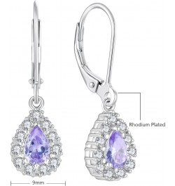 Women Earrings 925 Sterling Silver Princess Diana Kate Earrings 3A Cubic Zirconia Birthstone Dangle & Drop Earrings for Women...