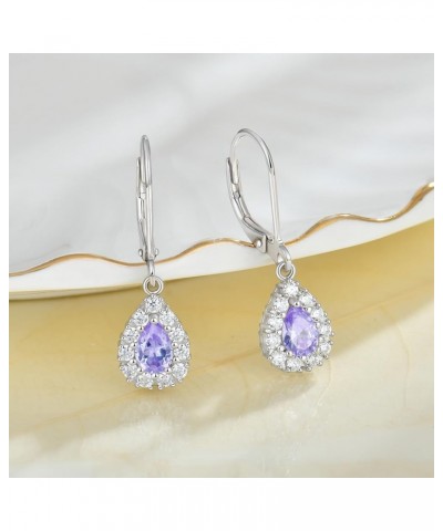 Women Earrings 925 Sterling Silver Princess Diana Kate Earrings 3A Cubic Zirconia Birthstone Dangle & Drop Earrings for Women...