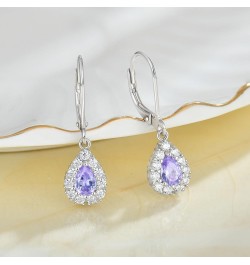 Women Earrings 925 Sterling Silver Princess Diana Kate Earrings 3A Cubic Zirconia Birthstone Dangle & Drop Earrings for Women...