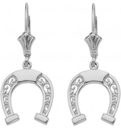 Sterling Silver Horseshoe Filigree-Style Leverback Earrings $16.19 Earrings