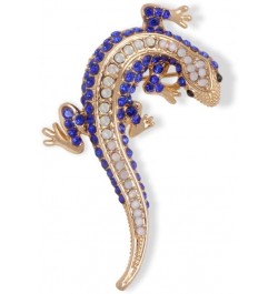 Rhinestone Gecko Lizard Brooch Pin for Women Girls Gold Plated Fashion Crystal Animal Brooches Lapel Pins Cute Dress Accessor...