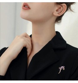 Rhinestone Gecko Lizard Brooch Pin for Women Girls Gold Plated Fashion Crystal Animal Brooches Lapel Pins Cute Dress Accessor...