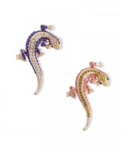 Rhinestone Gecko Lizard Brooch Pin for Women Girls Gold Plated Fashion Crystal Animal Brooches Lapel Pins Cute Dress Accessor...