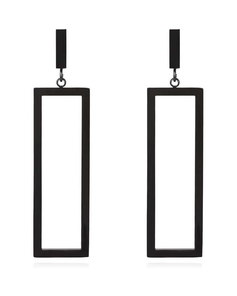 Gold Geometric Drop Earrings, Rectangle Dangle Earrings for Women Girls Costume Jewelry Black $10.99 Earrings