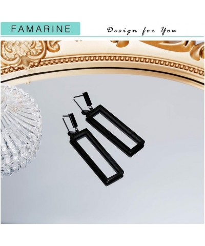 Gold Geometric Drop Earrings, Rectangle Dangle Earrings for Women Girls Costume Jewelry Black $10.99 Earrings