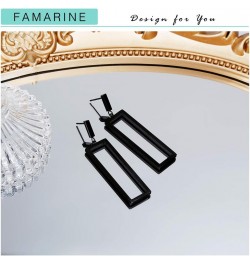 Gold Geometric Drop Earrings, Rectangle Dangle Earrings for Women Girls Costume Jewelry Black $10.99 Earrings