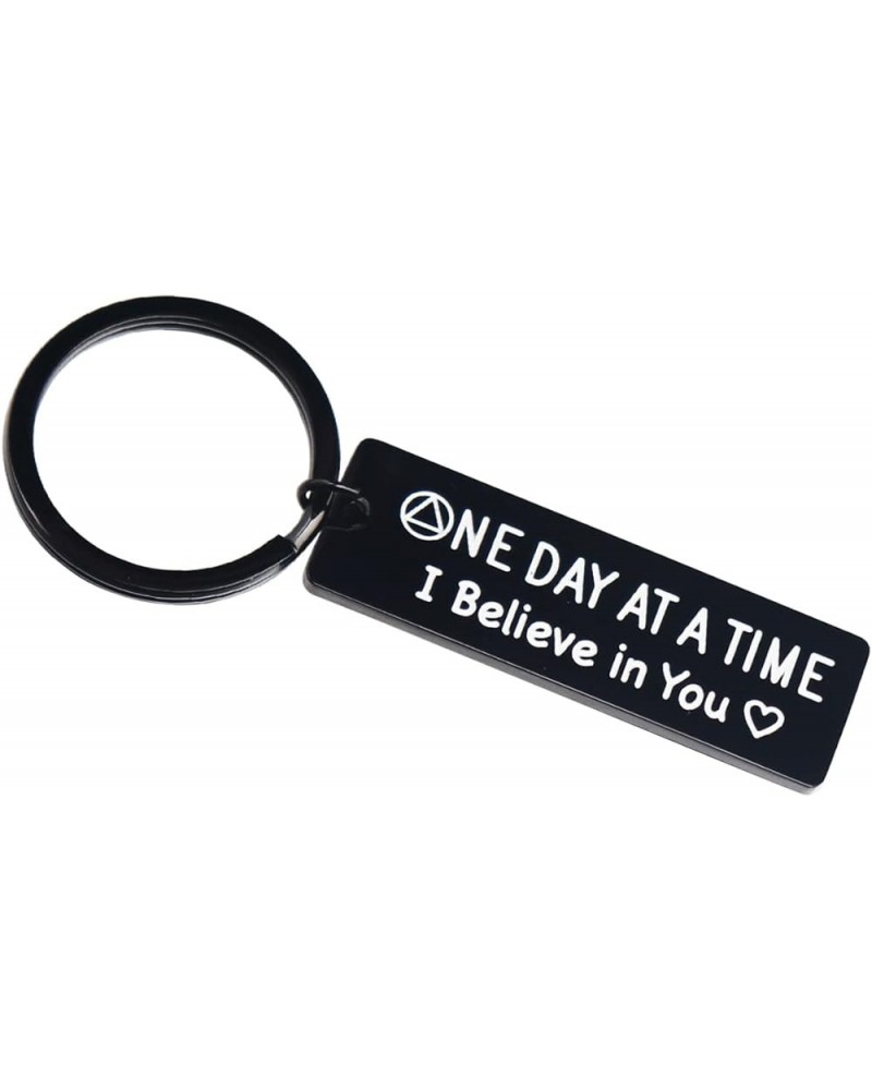 Sobriety Gift for Men Women One Day At a Time Keychain Proud of You Dad Mom NA AA Addiction Recovery Gifts I Believe in You $...