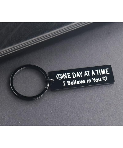 Sobriety Gift for Men Women One Day At a Time Keychain Proud of You Dad Mom NA AA Addiction Recovery Gifts I Believe in You $...