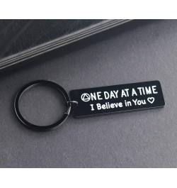 Sobriety Gift for Men Women One Day At a Time Keychain Proud of You Dad Mom NA AA Addiction Recovery Gifts I Believe in You $...