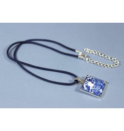 'Delftware Lover', Blue and White Delftware Cabochon Necklace, 24-28 Inches Blue Willow $17.80 Necklaces