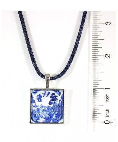 'Delftware Lover', Blue and White Delftware Cabochon Necklace, 24-28 Inches Blue Willow $17.80 Necklaces