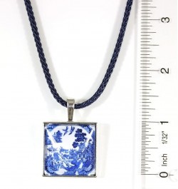 'Delftware Lover', Blue and White Delftware Cabochon Necklace, 24-28 Inches Blue Willow $17.80 Necklaces