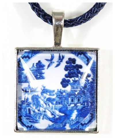 'Delftware Lover', Blue and White Delftware Cabochon Necklace, 24-28 Inches Blue Willow $17.80 Necklaces