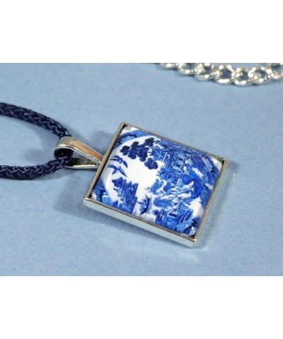 'Delftware Lover', Blue and White Delftware Cabochon Necklace, 24-28 Inches Blue Willow $17.80 Necklaces