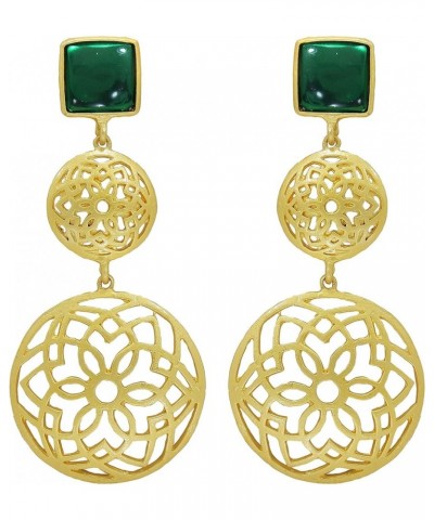 I Jewels Traditional Gold Plated Matte Finish Fancy Earrings For Women & Girls (E2811) Green $10.64 Earrings