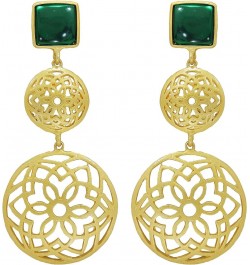 I Jewels Traditional Gold Plated Matte Finish Fancy Earrings For Women & Girls (E2811) Green $10.64 Earrings