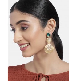 I Jewels Traditional Gold Plated Matte Finish Fancy Earrings For Women & Girls (E2811) Green $10.64 Earrings