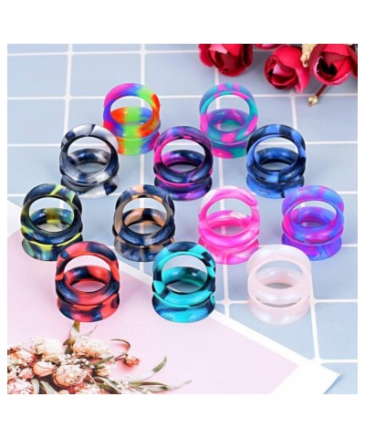 24pcs-100pcs Colorful Silicone Ear Gauges Double Flared Ear Tunnels Set Stretchers Expander Ear Piercing Jewelry 24pcs, 1/2 $...