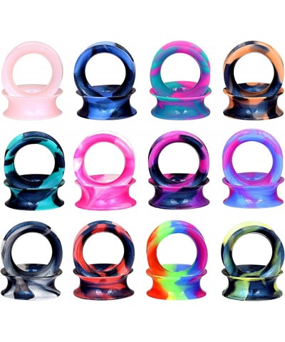 24pcs-100pcs Colorful Silicone Ear Gauges Double Flared Ear Tunnels Set Stretchers Expander Ear Piercing Jewelry 24pcs, 1/2 $...