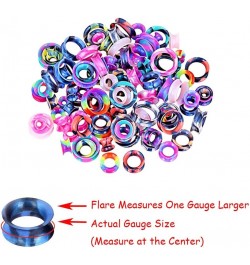 24pcs-100pcs Colorful Silicone Ear Gauges Double Flared Ear Tunnels Set Stretchers Expander Ear Piercing Jewelry 24pcs, 1/2 $...