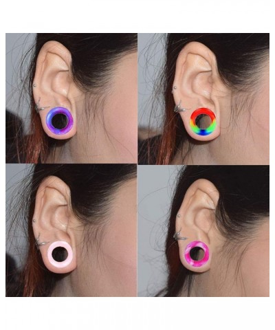 24pcs-100pcs Colorful Silicone Ear Gauges Double Flared Ear Tunnels Set Stretchers Expander Ear Piercing Jewelry 24pcs, 1/2 $...