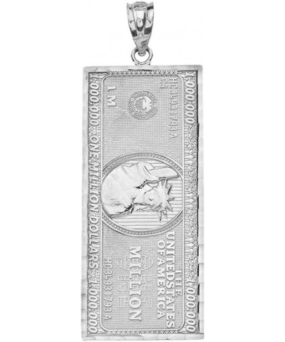 Fine 925 Sterling Silver $1 Million Dollar Bill Necklace Pendant (Large) $36.75 Necklaces