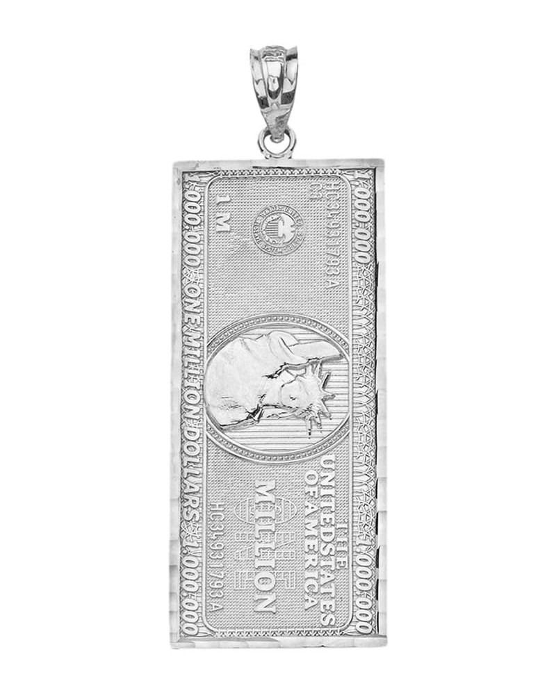 Fine 925 Sterling Silver $1 Million Dollar Bill Necklace Pendant (Large) $36.75 Necklaces