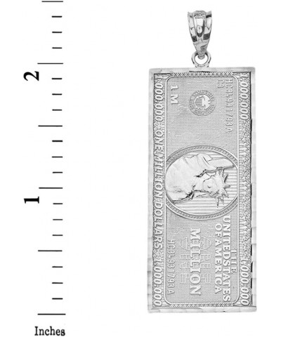 Fine 925 Sterling Silver $1 Million Dollar Bill Necklace Pendant (Large) $36.75 Necklaces