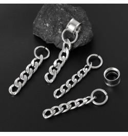 2PCS Link Chian Dangle Plugs Guages for Ear, Hypoallergenic 316 Stainless Steel Ear Dangles Plugs Tunels Gauuges for Stretche...