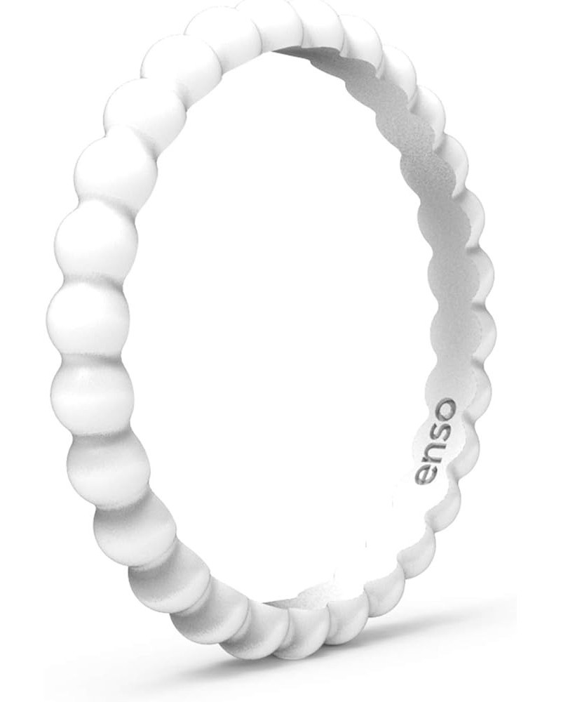 Stackable Beaded Silicone Wedding Ring – Hypoallergenic Unisex Stackable Wedding Band – Comfortable Minimalist Band – 2.5mm W...