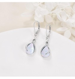 Teardrop Filigree Abalone Moonstone Leverback Earrings for Women Sterling Silver Infinity Larimar Earrings Dangle Gifts Infin...