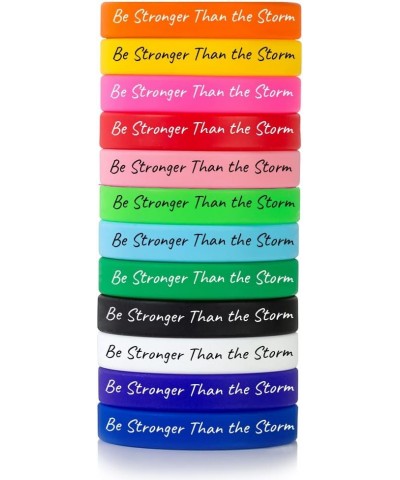 MZZJ 12 Pack-Motivational Faith Positive Inspirational Bracelet 7.5Inches 12MM Silicone Rubber Waterproof Outdoor Sport Band ...