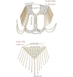 Women's Sexy Suit Body Chain Gold Color-Small Waistcoat Waist Chain Body Chain Suit-7 $20.29 Body Jewelry