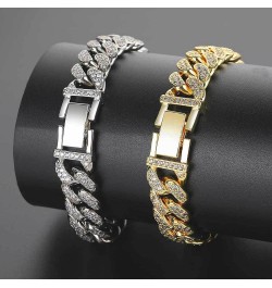 12mm Iced Out Cuban Link Chain Gold Plated Choker Necklace Hip Hop Bling Full CZ Diamond Necklace Bracelet with Giftbox for M...