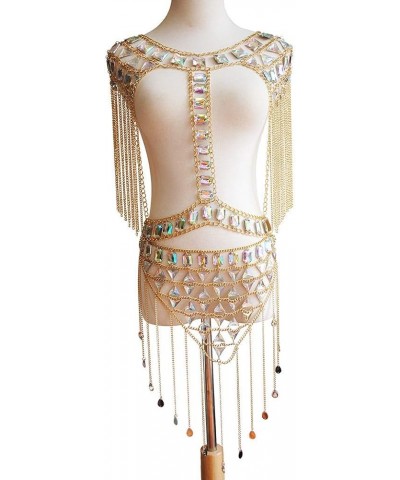 Women's Sexy Suit Body Chain Gold Color-Small Waistcoat Waist Chain Body Chain Suit-7 $20.29 Body Jewelry