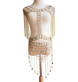 Women's Sexy Suit Body Chain Gold Color-Small Waistcoat Waist Chain Body Chain Suit-7 $20.29 Body Jewelry