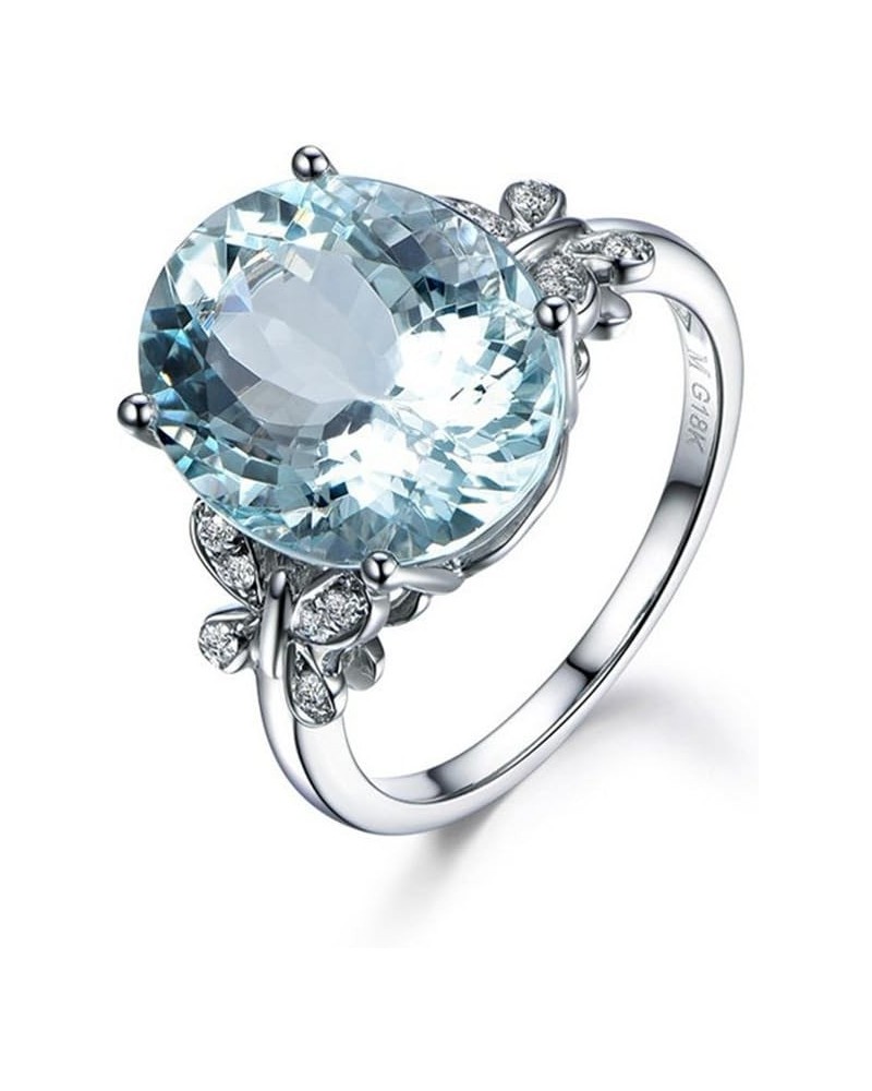 Rhinestone Butterfly Ring Natural Topaz Stone Crystal Engagement Ring Charm Gemstone Ring Women Jewelry,Sea Blue,Size 10 $6.8...