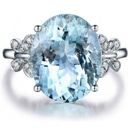 Rhinestone Butterfly Ring Natural Topaz Stone Crystal Engagement Ring Charm Gemstone Ring Women Jewelry,Sea Blue,Size 10 $6.8...