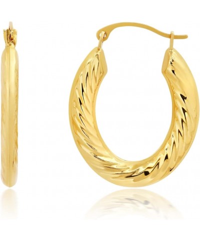 14k Solid Yellow Gold Hoops in Various Styles with Click-top Closures Chunky Twist $48.30 Earrings