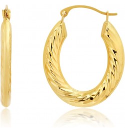 14k Solid Yellow Gold Hoops in Various Styles with Click-top Closures Chunky Twist $48.30 Earrings