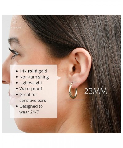 14k Solid Yellow Gold Hoops in Various Styles with Click-top Closures Chunky Twist $48.30 Earrings