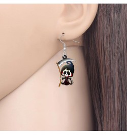 Cute Halloween Sugar Skull Earrings Dangle Acrylic Day of the Dead Decor Gifts for Women Girls Festival Charms Grim Reaper $6...