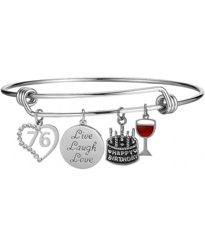 Birth Year 10 to 99 Happy Birthday Gifts Stainless Steel Expandable Bangle Charms Bracelet 76 $13.67 Bracelets