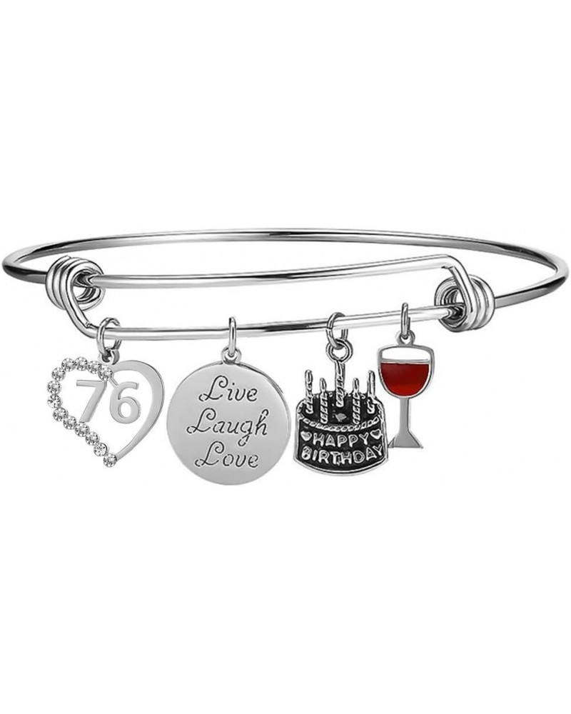 Birth Year 10 to 99 Happy Birthday Gifts Stainless Steel Expandable Bangle Charms Bracelet 76 $13.67 Bracelets