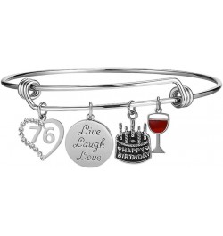 Birth Year 10 to 99 Happy Birthday Gifts Stainless Steel Expandable Bangle Charms Bracelet 76 $13.67 Bracelets