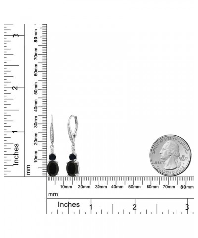 925 Sterling Silver Black Onyx and White Lab Grown Diamond Dangle Earrings for Women (4.47 Cttw, Oval 9X7MM) $42.35 Earrings